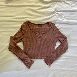Mauve Long Sleeve Crop Top